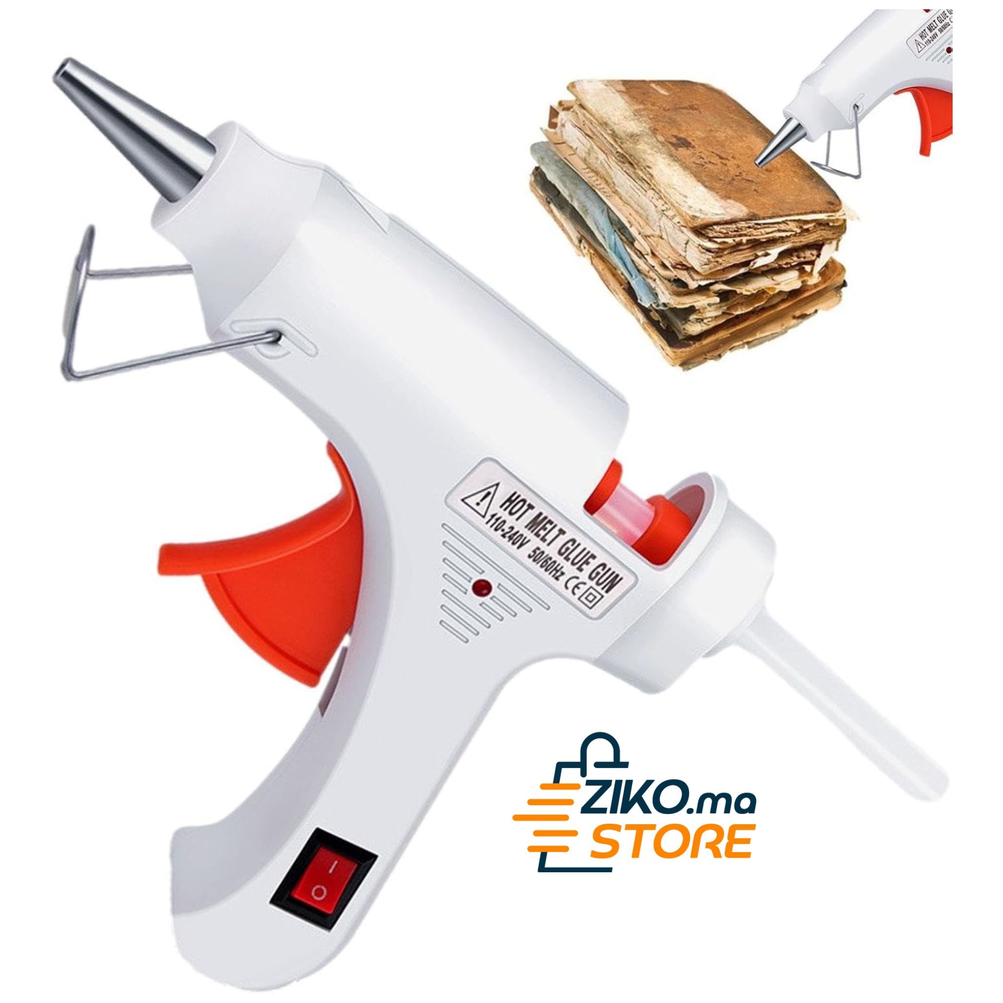 Pistolet à Colle Chaude 100W à Chauffe Rapide pour Bricolage et Réparations