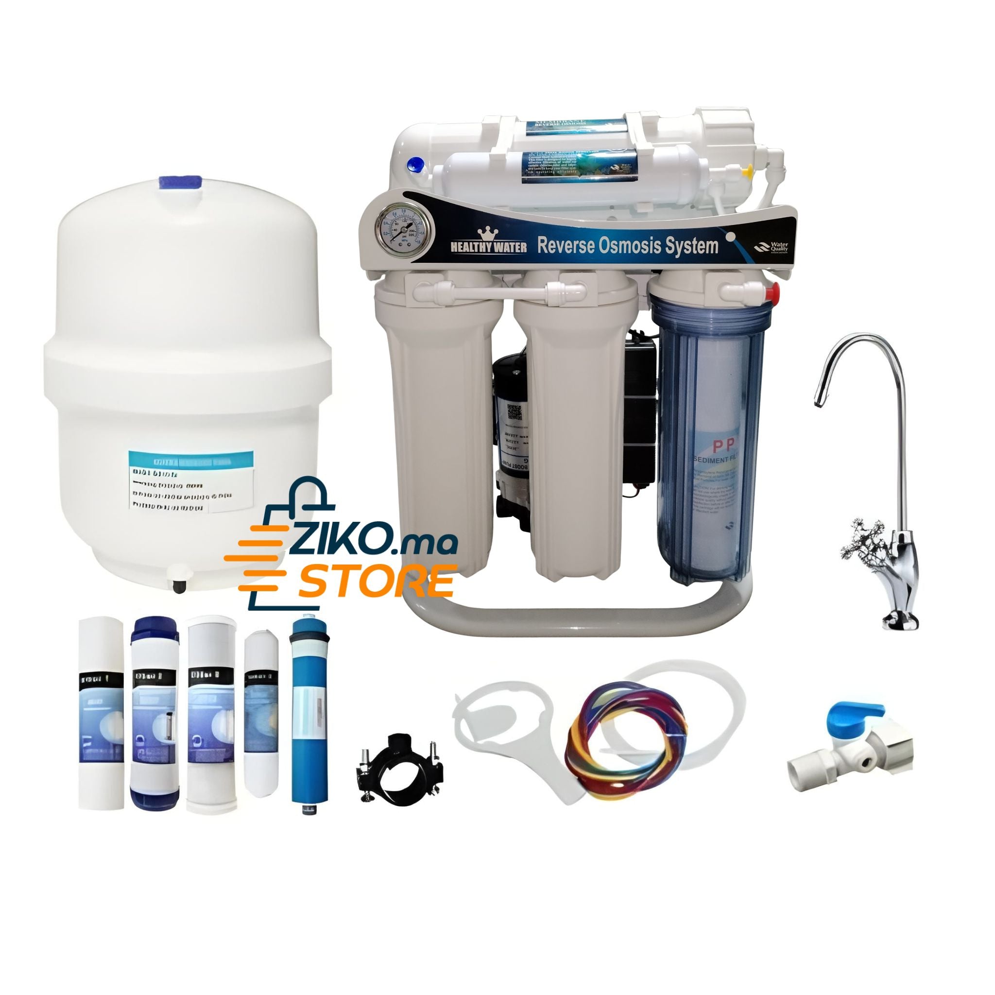 Osmoseur 7 Étapes, Filtre Alcalin et Cartouches de Rechange Gratuit