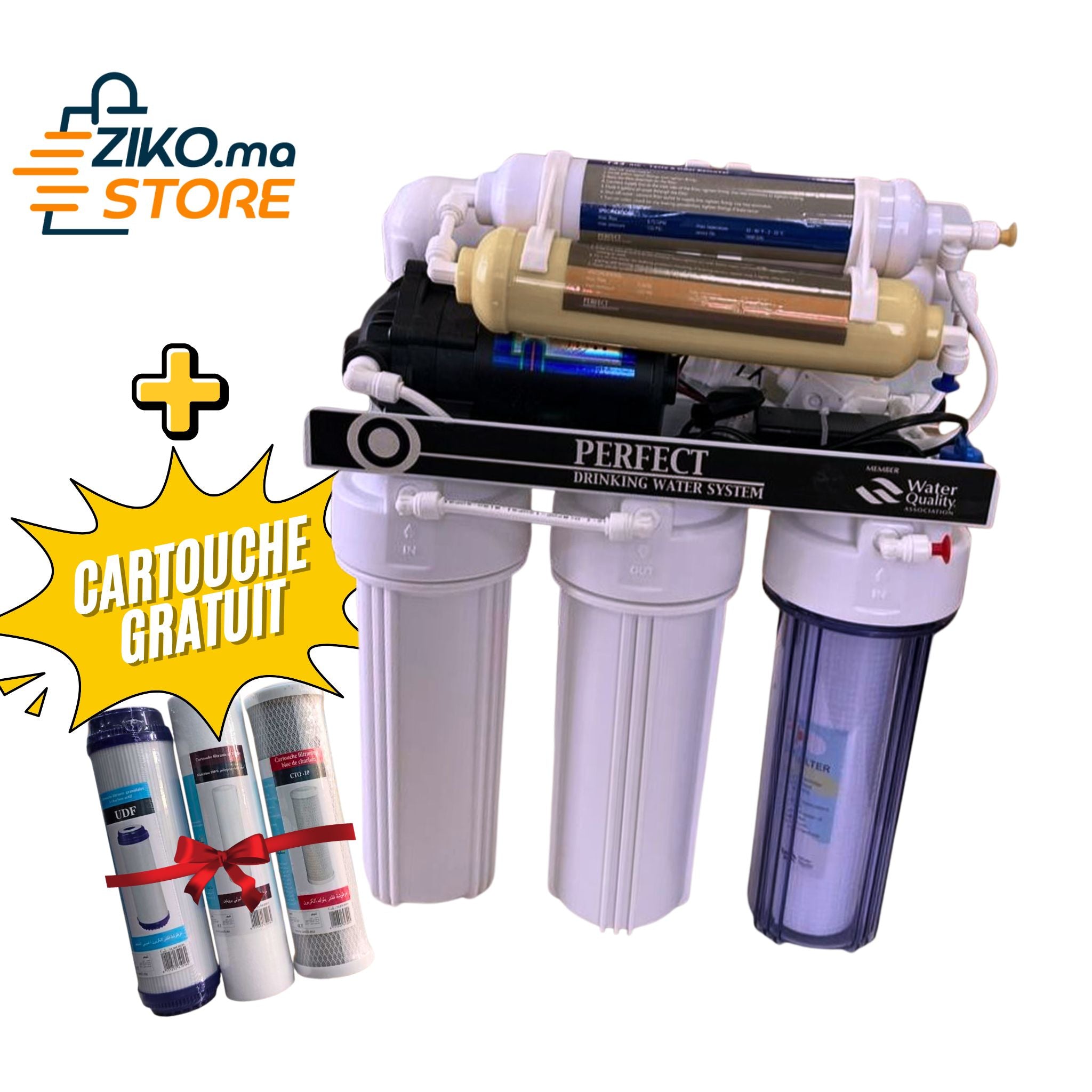 Osmoseur d'Eau Domestique 5 Étapes avec Cartouches de Rechange Gratuit