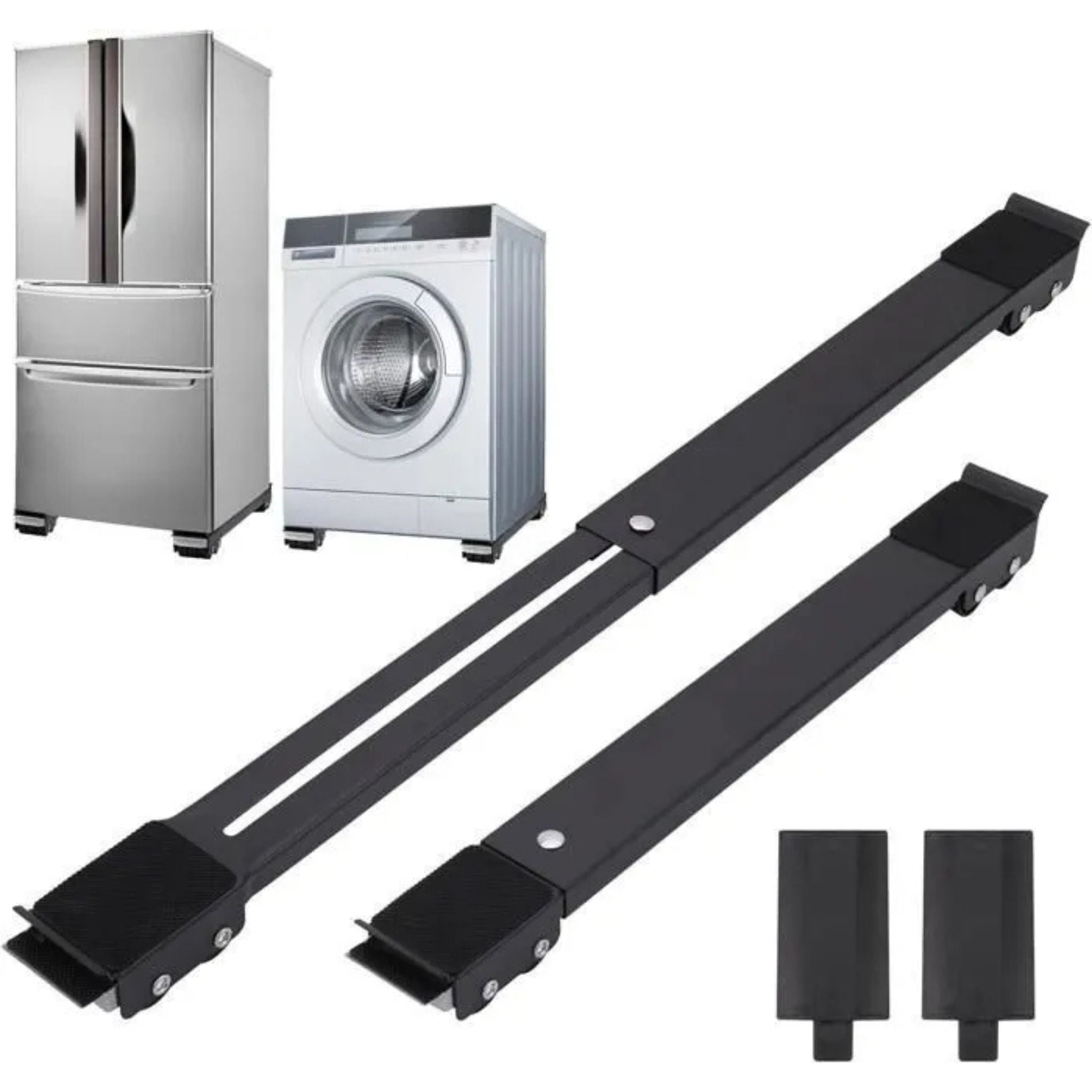 Paire de Supports Mobiles Réglables pour Électroménager Lourd avec Freins (300 kg)