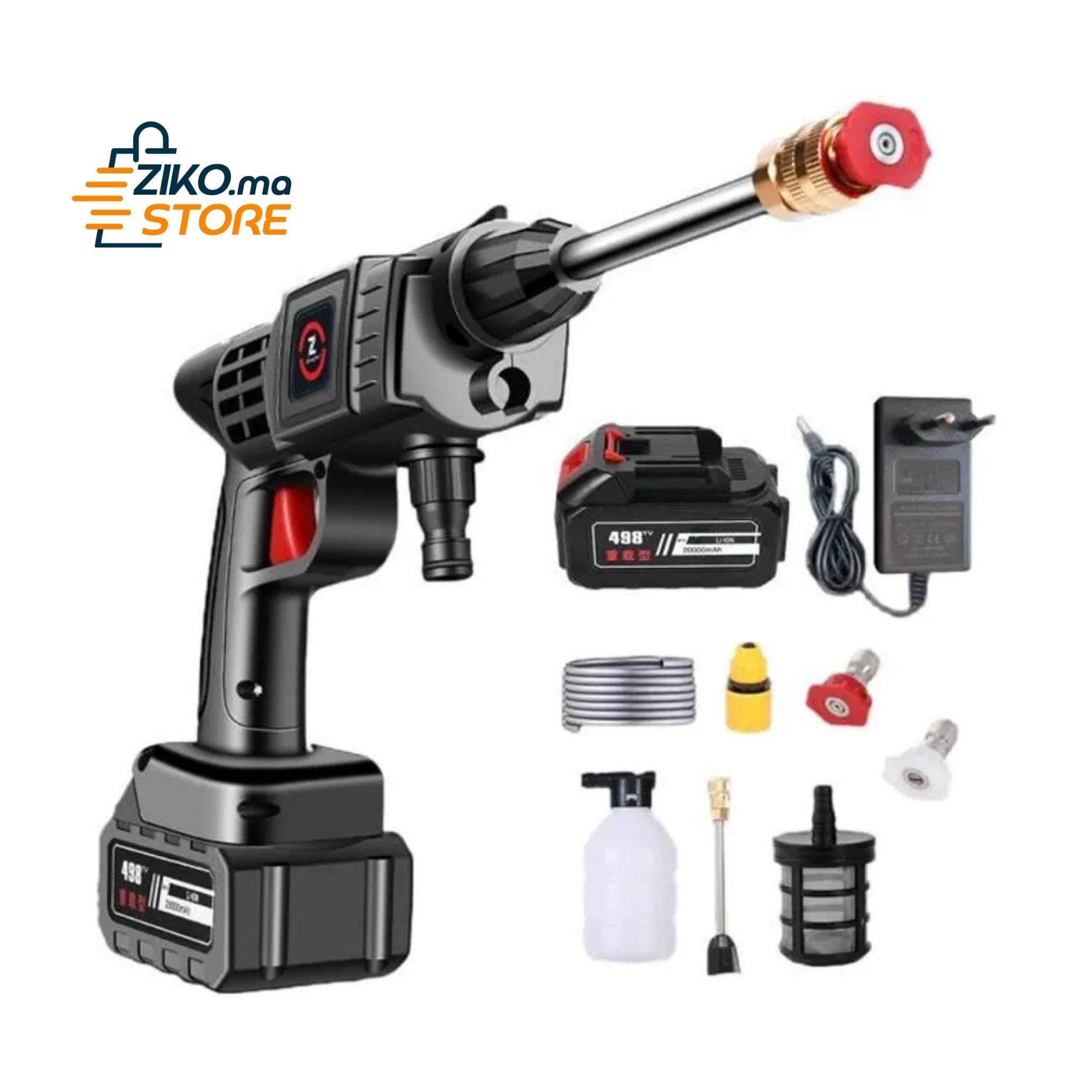 Nettoyeur Haute Pression sans Fil, avec 2 Batteries 48V et Buse 3-en-1