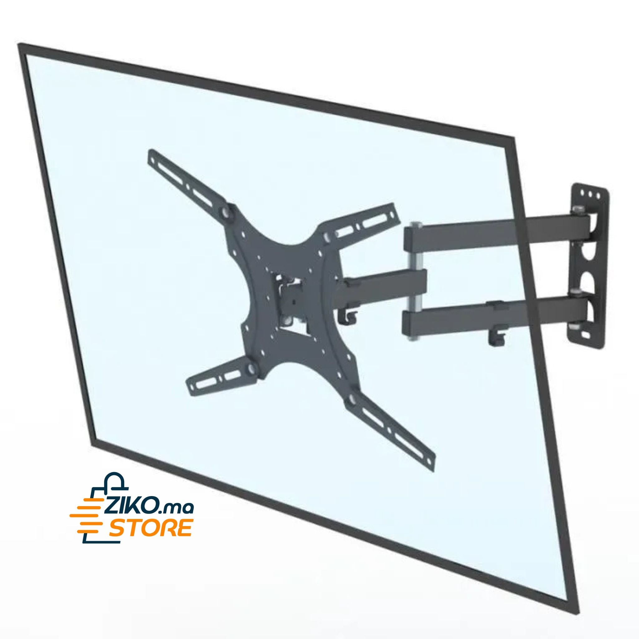 Support Mural TV Orientable et Inclinable pour Écrans de 14 à 55 Pouces (VESA 400x400)